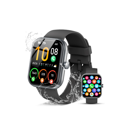 1.96” Smartwatch for Men & Women – Bluetooth Call, Fitness Tracker, IP68 Waterproof, Sleep & Heart Monitor, 110+ Sport Modes, Android/iOS Compatible