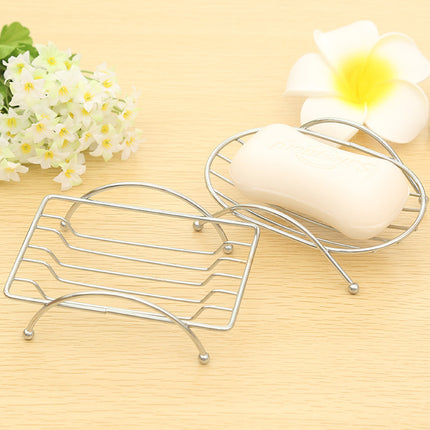 Iron Stainless Steel Soap Box Bathroom Simple Fashion Plating Soap Dish Drain