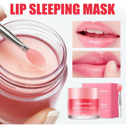 West&Month 20g Moisturizing Lip Sleeping Mask Night Sleep Maintenance Nourish Fade Lip Lines Remove Dead Skin Repairing Lip Balm