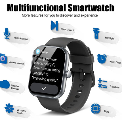 1.96” Smartwatch for Men & Women – Bluetooth Call, Fitness Tracker, IP68 Waterproof, Sleep & Heart Monitor, 110+ Sport Modes, Android/iOS Compatible