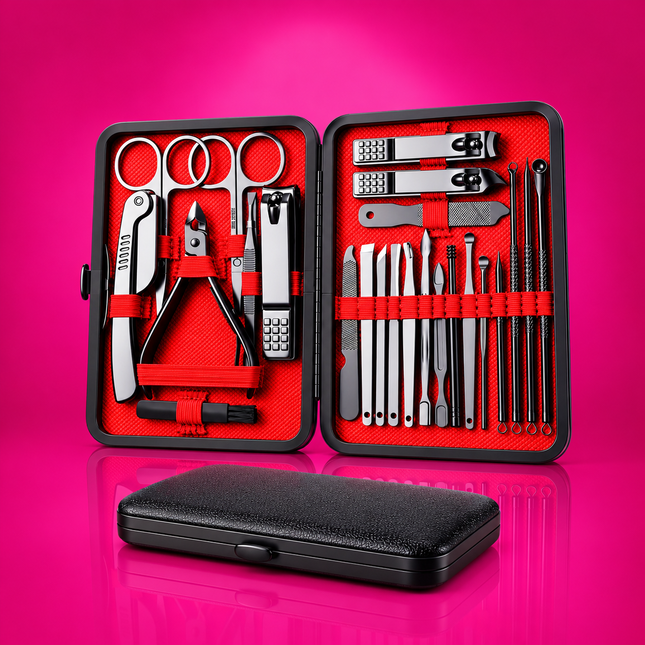 24-Piece Professional Nail Clippers Kit – Complete Manicure & Pedicure Set
