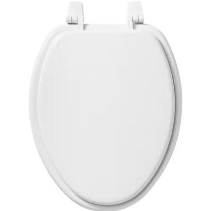 Elongated Enameled Wood Closed Front Toilet Seat – White
