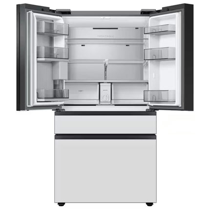 Bespoke 29 cu ft. 4-Door French Door Smart Refrigerator with Beverage Center in Morning Blue/White Glass, Standard Depth