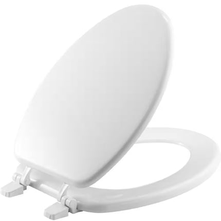 Elongated Enameled Wood Closed Front Toilet Seat – White