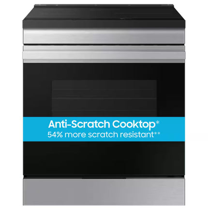 Bespoke 30 in. 6.3 cu.ft. 4 Burner Element Smart Slide-In Induction Range w/ Anti-Scratch Glass in Stainless Steel