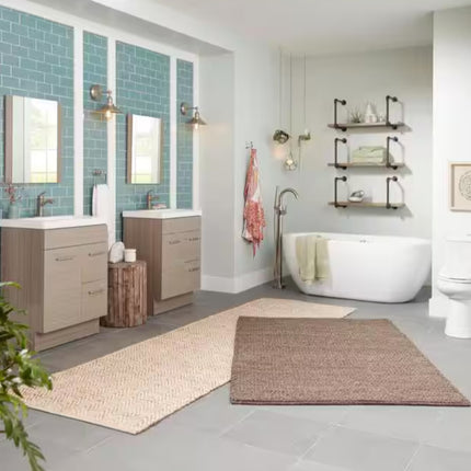 McClure 12” Rough-In One-Piece Dual Flush Elongated Toilet – White, Soft-Close Seat Included