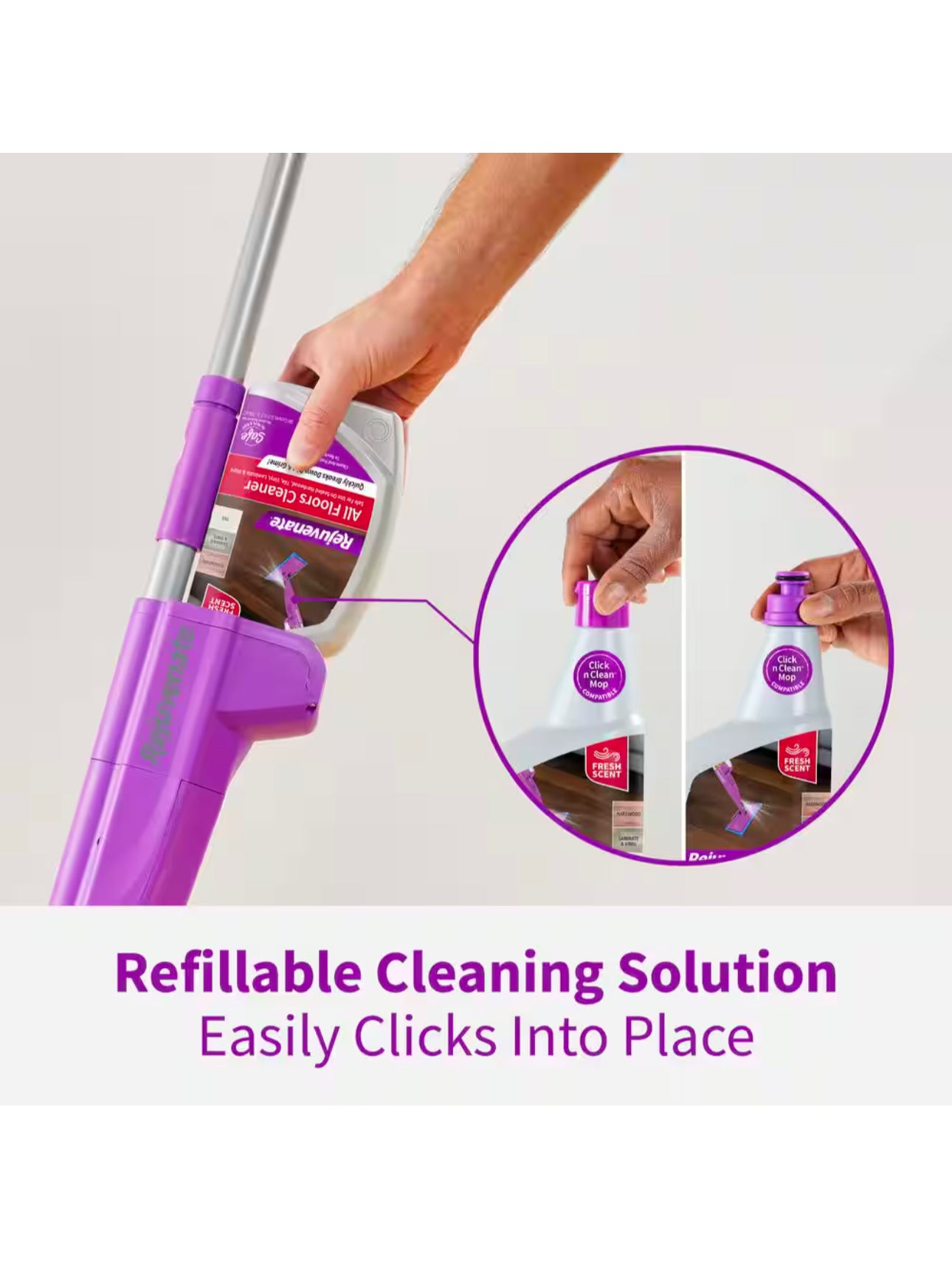 Click n Clean Multi-Surface Microfiber Mop with Sprayer and Duster