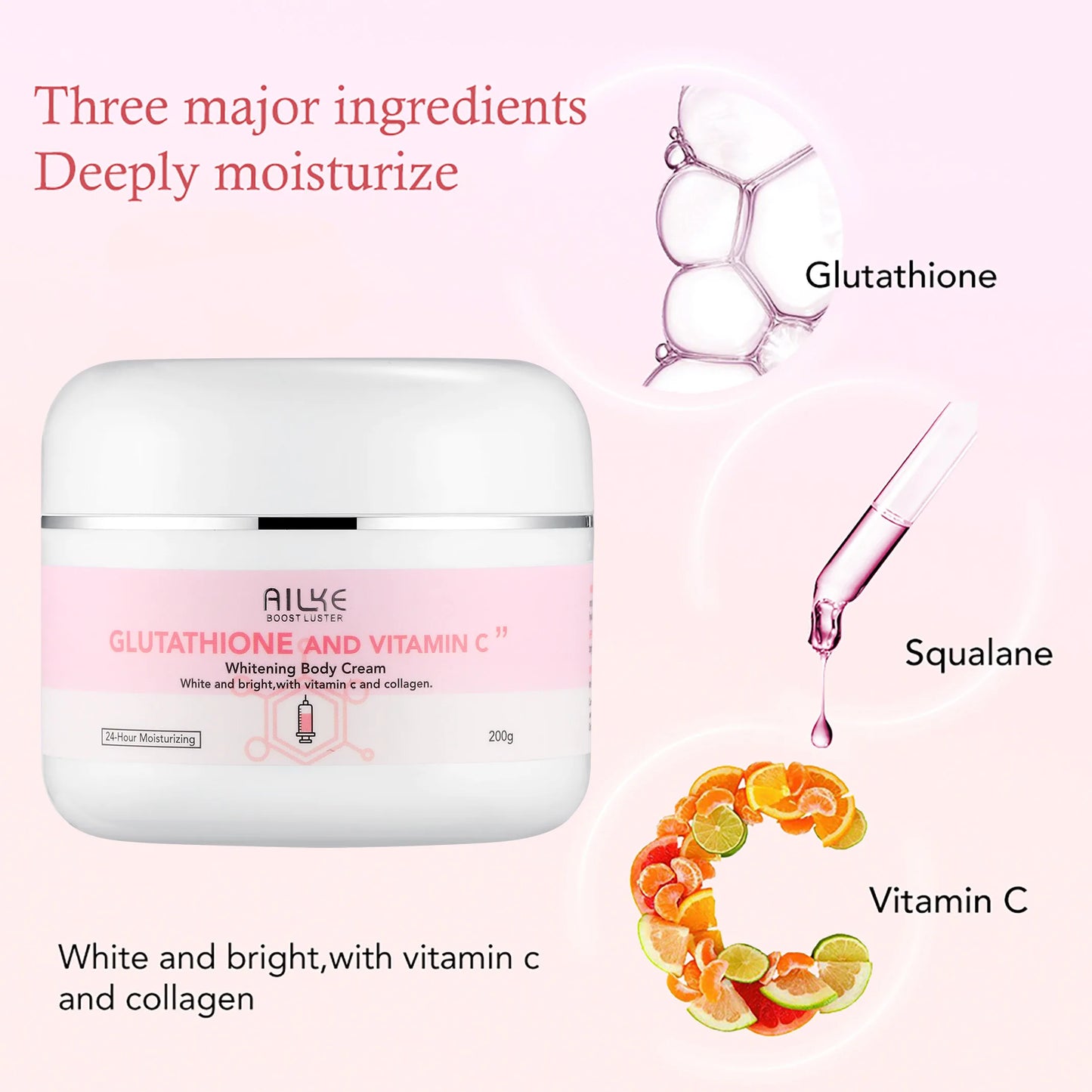 AILKE Whitening Moisturizing Korean Facial And Body Lotion Reduce Melanin Wrinkles Vitamin C Dark Spot Remover Skin Care Cream