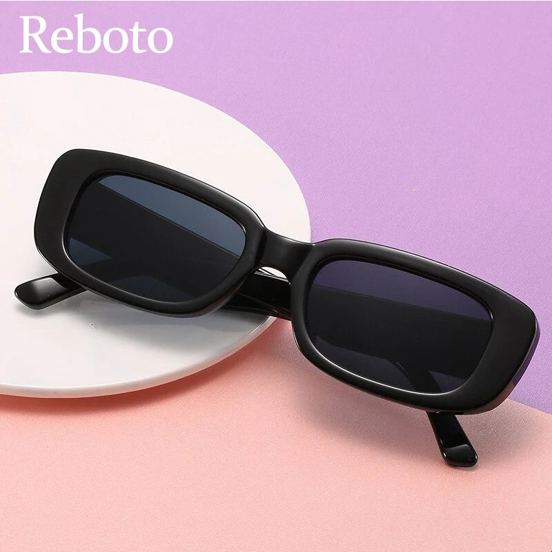 Classic White Rectangular Women's Sunglasses New Fashion Small Retro Brand Designer Square Sun Glasses Female Lady Eyeglass