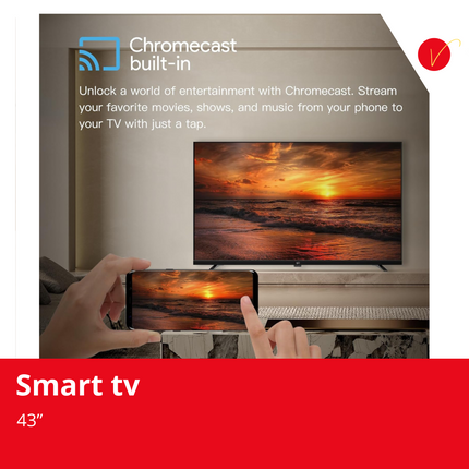 FPD 43-inch Smart TV Google TV 1080p Full HD with Google Play and Chromecast Built-in, HDR 10, Dolby Audio, Voice Remote, Stream Live TV(Palette-Series, CG43-P3, 2024 Model)