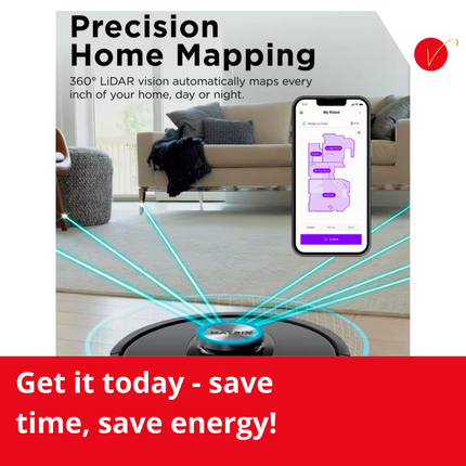 Matrix 13.39-Inch Self-Emptying Robot Vacuum Cleaner – Smart Navigation & Self-Cleaning Brushroll – Black
