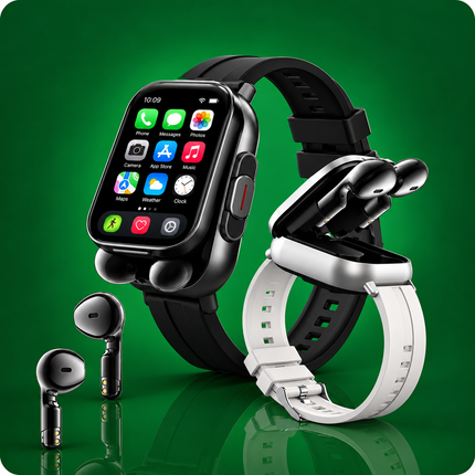 Smartwatch with Built-In Wireless Earbuds – 2-in-1 Design