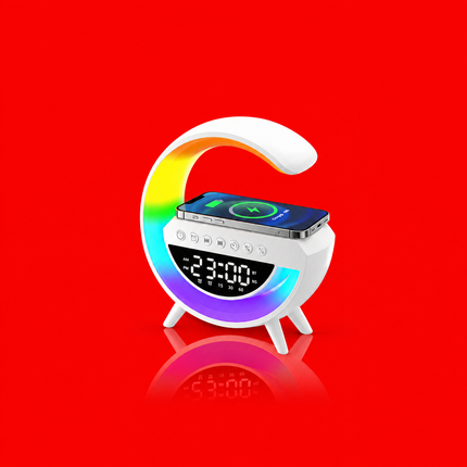 Multifunctional RGB Alarm Clock with Wireless Charging, Bluetooth Speaker & LED Night Light