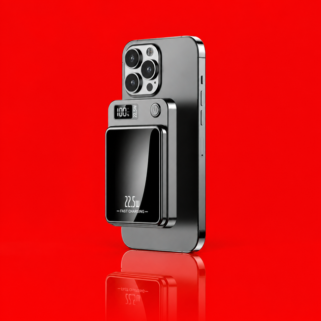Magnetic Wireless Power Bank 22.5W Fast Charging – 100% Digital Display