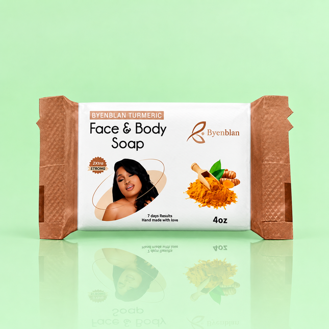 Turmeric Brightening Soap – 7 oz | Nourishing Face & Body Bar for Radiant-Looking Skin / Byenblan