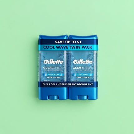 Gillette Clear Gel Cool Wave Antiperspirant & Deodorant for Men, 3.8 oz (Pack of 2)