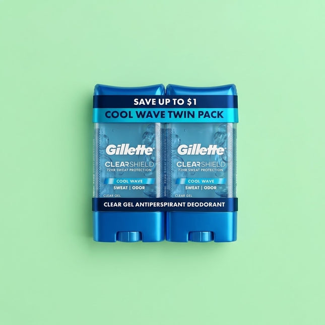 Gillette Clear Gel Cool Wave Antiperspirant & Deodorant for Men, 3.8 oz (Pack of 2)