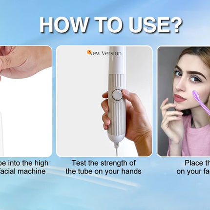 DARSONVAL Blue 6-in-1High Frequency Facial Machine For Hair Face Anti Aging Therapy Acne Tool Fusion Neon+Argon Wands Skin care