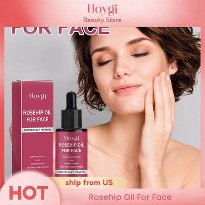 Pure Rosehip Oil Firming Delicate Pores Smooth Repair Facial Moisturizing Fade  Fine Lines Wrinkles Acne Blackheads Face Care