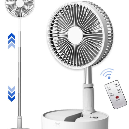 UNITEDTME Oscillating Fan Foldaway with Remote Control, Battery Powered  Fan for Camping, 4 Speed, Timer,  Portable