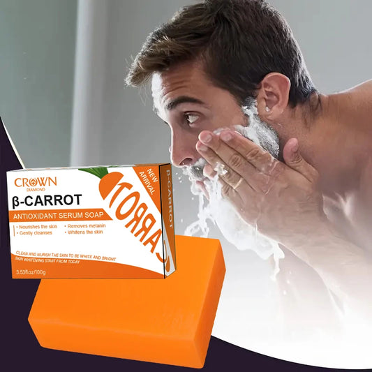 Carrot Soap for Skin Lightening Cleaning Stains Skin Brightening Soap Bar with Vitamin E for Body and Face Use Acial Cleanser