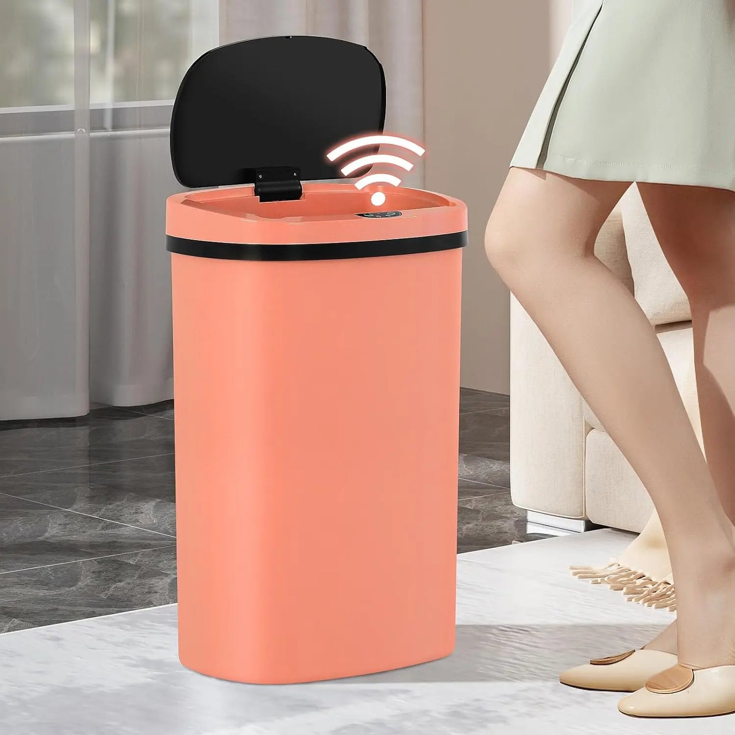 13-Gallon Kitchen Trash Can 50l Garbage Can Automatic Touch Free Garbage Bin Motion Sensor Trash Can with Lid Waste Bin