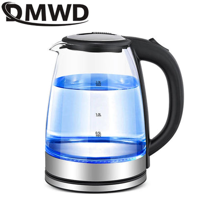 DMWD 2L Electric Kettles Household Glass Blu-ray Kettle Teapot Thermopot Thermos Samovar Auto power off Coffee Boiler 1500W