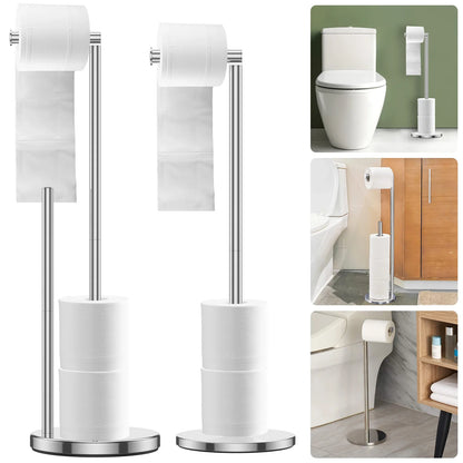 Bathroom Paper Towel Holder Stainless Steel Vertical Toilet Paper Holder Perforation-free Floor Standing Toilet Paper Holder