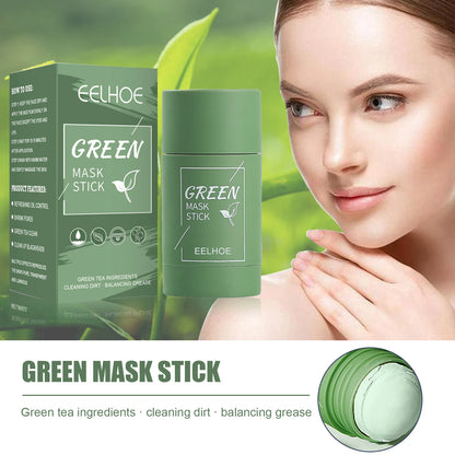 Green Tea Cleansing Solid Face Mask Stick Cleans Pores Remove Acne Blackhead Oil Control Lighten Moisturizing Beauty Skin Care