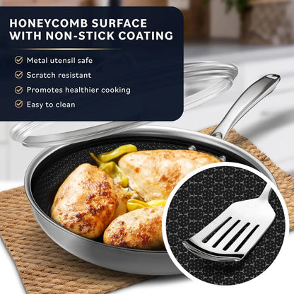 Non Stick Frying Pans Dishwasher and Oven Safe Skillet Induction Ready, Compatible with All Cooktops Frying Pan