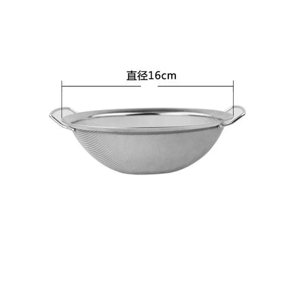 Stainless Steel Fine Mesh Strainer Basket with Double Handles Large Juice Rice Flour Sieve Food Filter Drainer Cooking Utensil