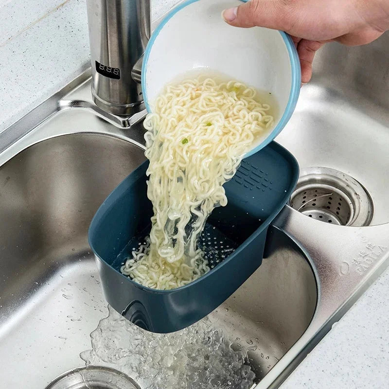 Collapsible Colander Kitchen Accessories Extendable Strainer Fruits Vegetables Noodle Drain Basket Space-Saver Drainer Over Sink