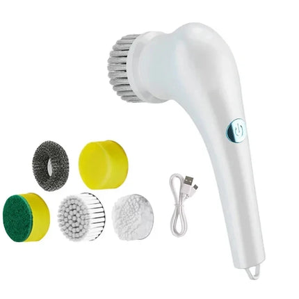 Bathroom Supplies Suitable for Bathroom Carpet Cleaner Rotating Electric Cleaning Brush With 5 Brush Heads Household Toilet Home