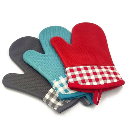 1pcs Short Silicone Professional Oven Silicone Gloves Microwave Insulation Gloves Thickened High Temperature Oven Mitts