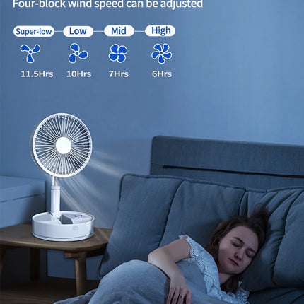 UNITEDTME Oscillating Fan Foldaway with Remote Control, Battery Powered  Fan for Camping, 4 Speed, Timer,  Portable