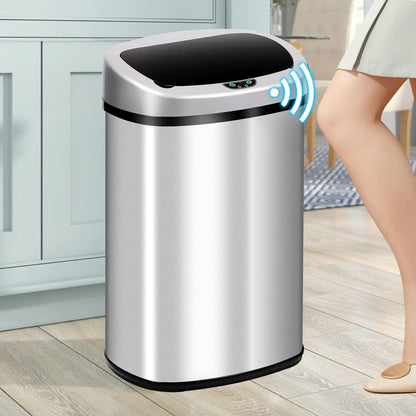 13-Gallon Kitchen Trash Can 50l Garbage Can Automatic Touch Free Garbage Bin Motion Sensor Trash Can with Lid Waste Bin