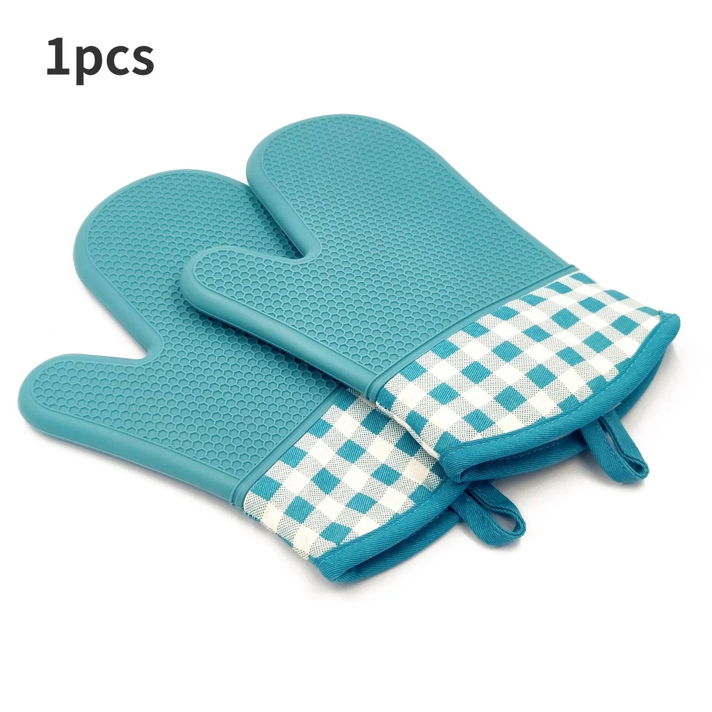 1pcs Short Silicone Professional Oven Silicone Gloves Microwave Insulation Gloves Thickened High Temperature Oven Mitts