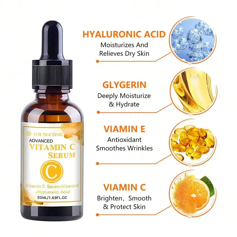 Vitamin C Facial Essence 50ml Contains Hyaluronic Acid Dark Spot Remover Moisturizing Repair Anti-aging Essence Facial Skin Care