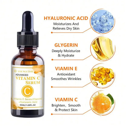 Vitamin C Facial Essence 50ml Contains Hyaluronic Acid Dark Spot Remover Moisturizing Repair Anti-aging Essence Facial Skin Care