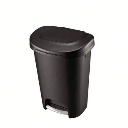Black Foot Pedal Trash Can 13 Gallon Garbage Bin Waste Basket