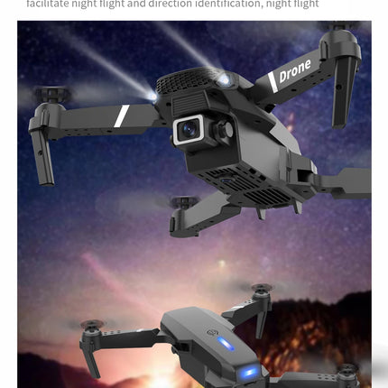 Professional E88 UAV 4k HD Dual Camera Aerial Photography WiFi FPV360° Air Flight Folding Quadcopter CHILDREN'S Toys Gifts