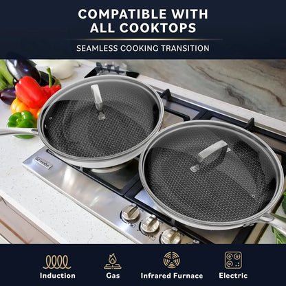 Non Stick Frying Pans Dishwasher and Oven Safe Skillet Induction Ready, Compatible with All Cooktops Frying Pan