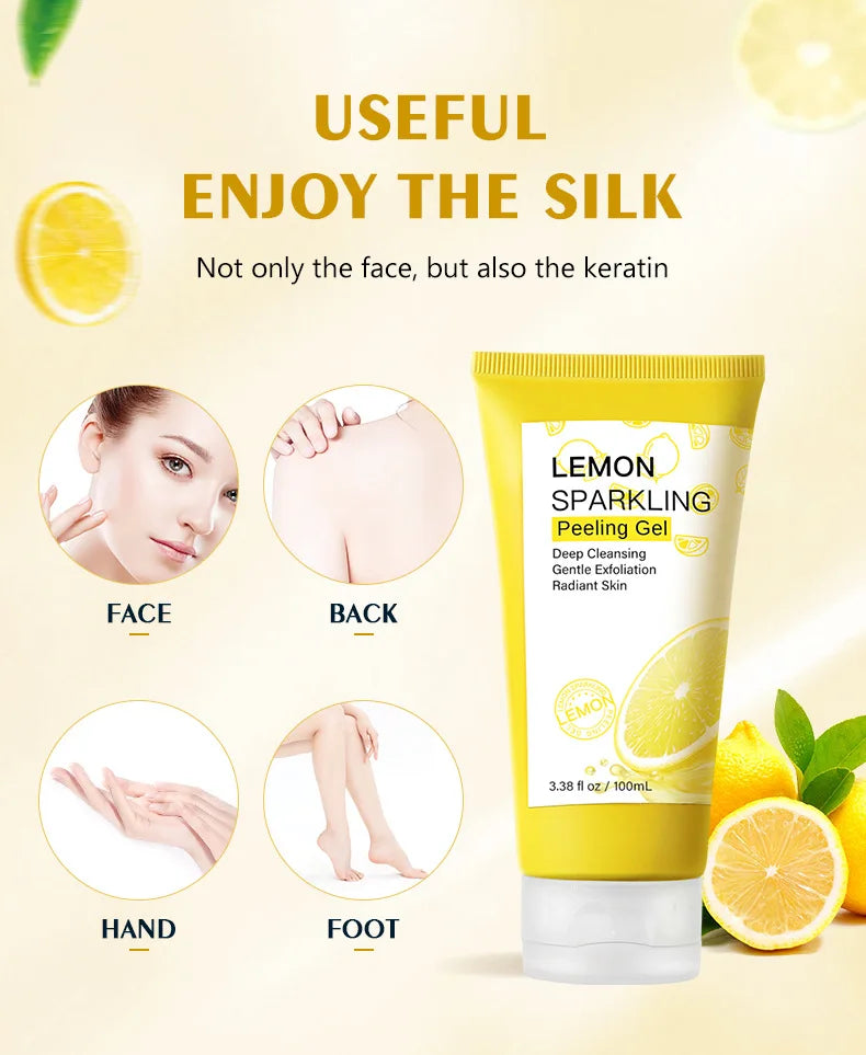 Lemon Face Wash Facial Cleanser Face Exfoliating Gel Moisturizing Remove Dead Skin Blackhead Exfoliator Facial Scrub Exfoliation