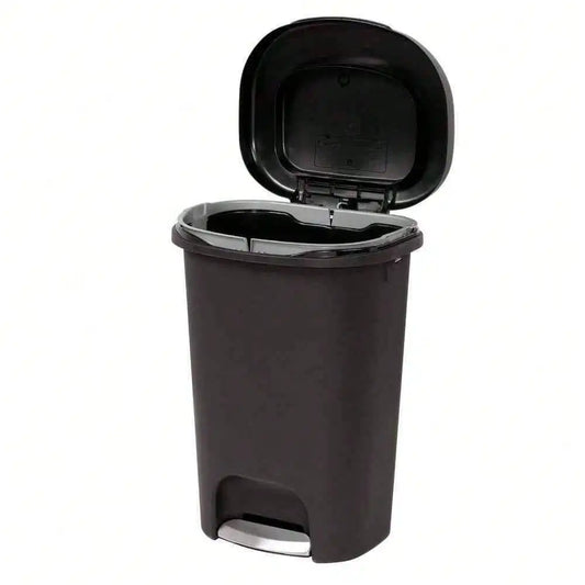 Black Foot Pedal Trash Can 13 Gallon Garbage Bin Waste Basket