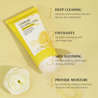 Lemon Face Wash Facial Cleanser Face Exfoliating Gel Moisturizing Remove Dead Skin Blackhead Exfoliator Facial Scrub Exfoliation