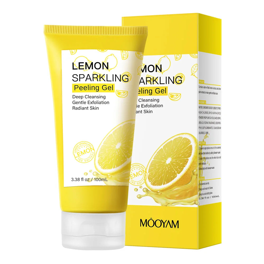 Lemon Face Wash Facial Cleanser Face Exfoliating Gel Moisturizing Remove Dead Skin Blackhead Exfoliator Facial Scrub Exfoliation