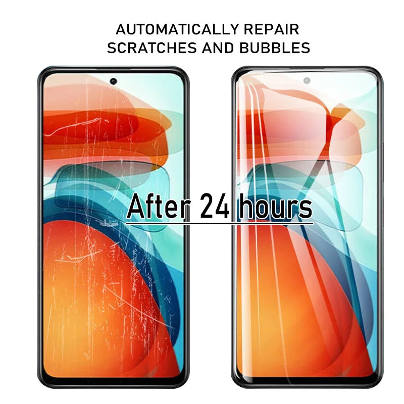 5PCS Hydrogel Film For Xiaomi Redmi 9A 8A 9C NFC 9T A1 A2 Plus 12 12C Screen Protectors Redmi A3 Note 9S 8 7 9 K60 Pro Gel Film