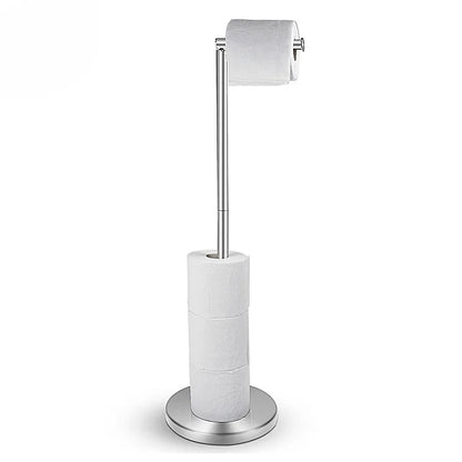 Bathroom Paper Towel Holder Stainless Steel Vertical Toilet Paper Holder Perforation-free Floor Standing Toilet Paper Holder