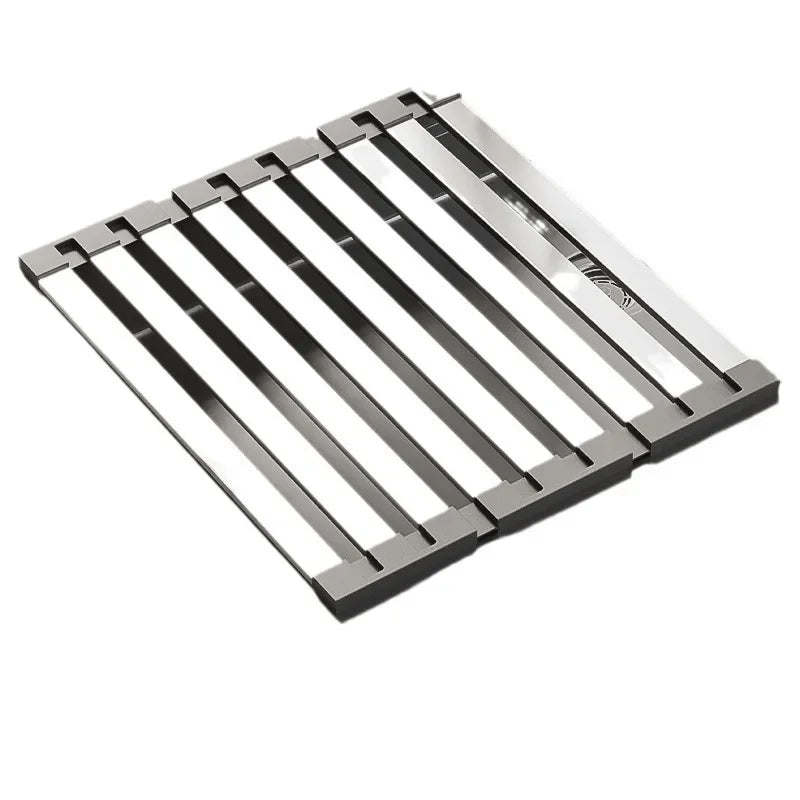 304 stainless steel kitchen sink drain rack, sink bowl and dish storage rack, foldable and retractable drain basket