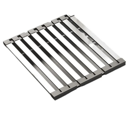 304 stainless steel kitchen sink drain rack, sink bowl and dish storage rack, foldable and retractable drain basket